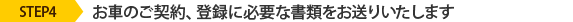 STEP4 お車のご契約、登録に必要な書類をお送りいたします